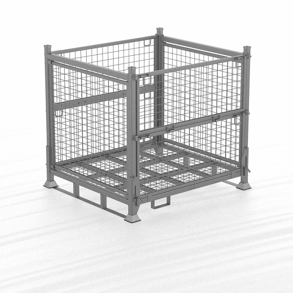 Industrial foldable storage heavy duty wire mesh container storage pallet cages